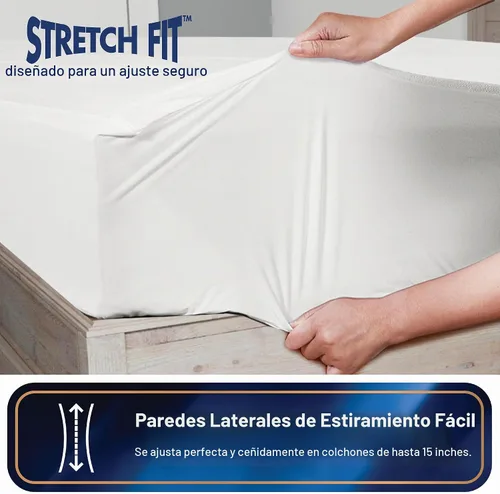 Vista 5 de Protector de colchón todo en uno, funda con cremallera, resistente al agua y a las manchas, protección de triple sellado, RV Short Twin, color blanco