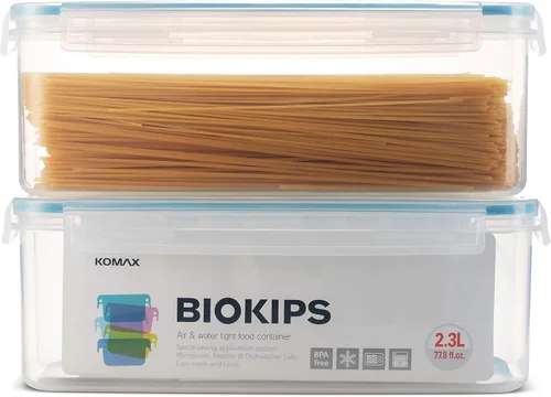 Vista 2 de Komax Biokips - Recipientes de almacenamiento de pasta con tapas de cierre (juego de 2) recipientes herméticos para almacenamiento de alimentos