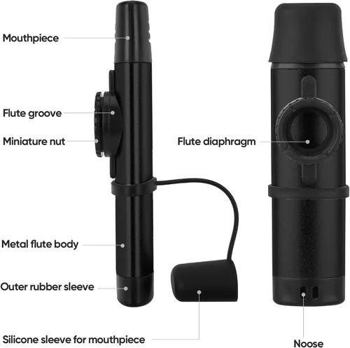 Vista 3 de Kazoo eléctrico de metal con pastilla (negro)