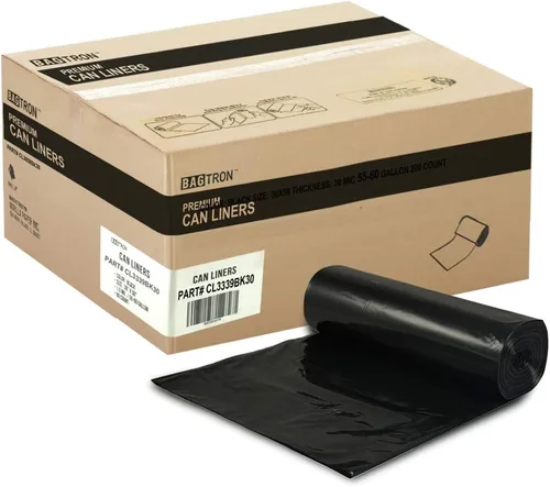 Vista 12 de Bagtron Bolsas de basura de 7 a 10 galones, forros para cubos de basura de alta densidad de 8 micrones a granel, 24 x 24 pulgadas, transparentes