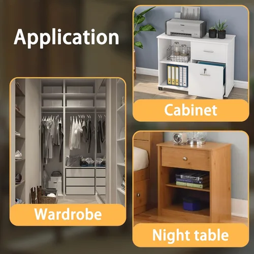 Vista 6 de 50 piezas de cuñas de reparación para arreglar cajones hundidos, sujetador de cajón de ángulo de plástico con tornillos