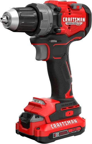 CRAFTSMAN V20 Kit de taladro/destornillador de 1/2 pulgada con 2 baterías y cargador (CMCD725D2)