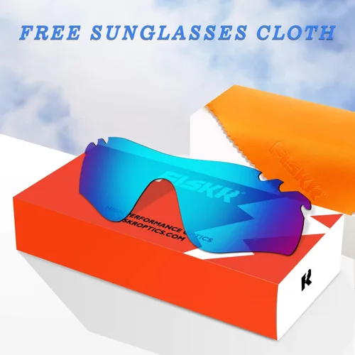 Vista 6 de Fiskr Lentes polarizadas de repuesto compatibles con gafas de sol Oakley RadarLock Path Vented OO9181 Azul