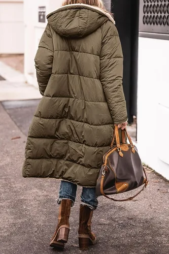 Vista 71 de PRETTYGARDEN Ropa de moda de invierno 2025 para mujer, abrigos largos de forro polar de lana de oveja de gran