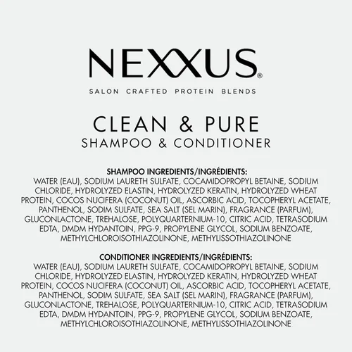 Vista 7 de Nexxus Clean and Pure - Champú y acondicionador clarificante, paquete de 2 con ProteinFusion, para cabello nutrido sin parabenos, 33.8 oz