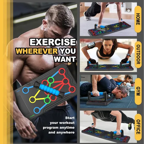Vista 2 de IUT Solid Push Up Board 15 in 1 Home Workout Equipment Multi-Functional Pushup Stands System Fitness Floor Chest Muscle Exercise Professional