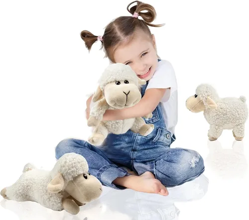 3 piezas de animales de oveja de peluche, de 6.5 a 8.8 pulgadas, lindo peluche de cordero como regalo para tus hijos (sentados, de pie, acostados)