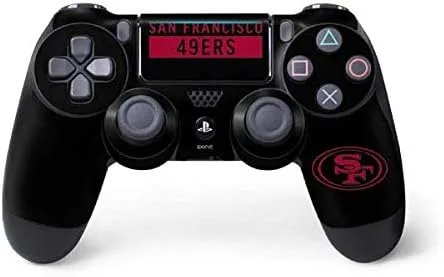 Vista 11 de NFL San Francisco 49ers Skin para mando de PS4 Pro/Slim – San Franciso 49ers blanco y negro