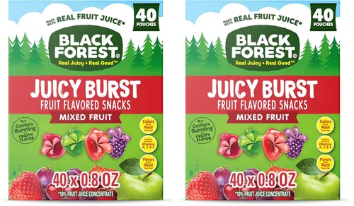 Vista 12 de Black Forest Juicy Burst - Dulces de frutas con explosión jugosa, mezcla de bayas, bolsas de 0.8 onzas (40 unidades)