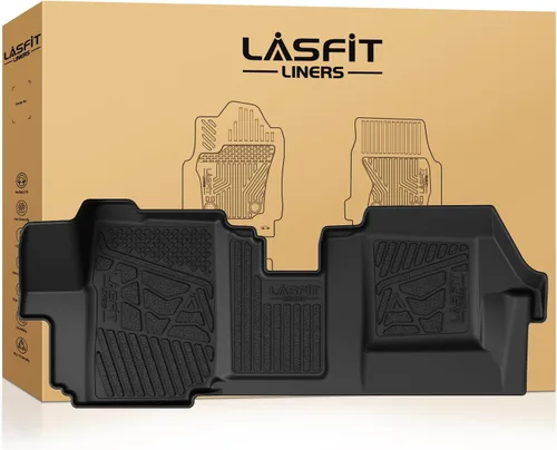 Vista 13 de LASFIT Alfombra de maletero en elastómero termoplástico para camioneta para todo tipo de clima, forro de carga, ajuste personalizado, negro