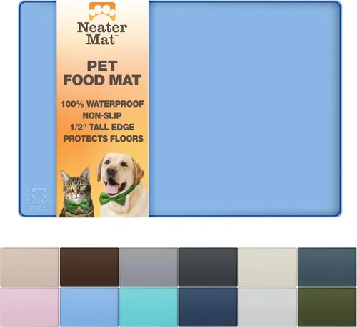 Vista 20 de Neater Pet Brands Neater Mat - Tapetes para mascotas para comida y agua, tapete para tazón de gato y perro, de silicona impermeable, bandeja