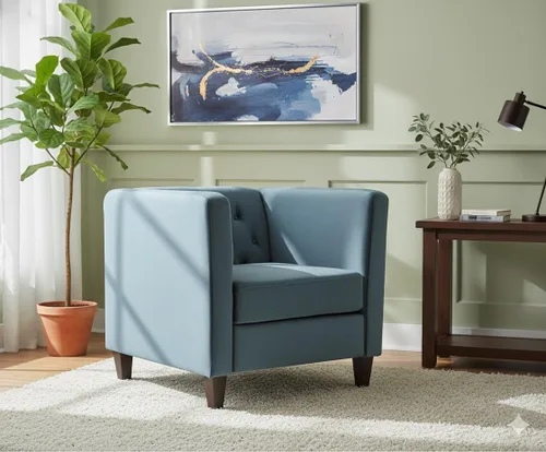 Vista 14 de Container Furniture Direct Muebles clásicos capitoné modernos tapizados de tela de terciopelo de tres plazas, cómodos sofás de oficina y mini sofás
