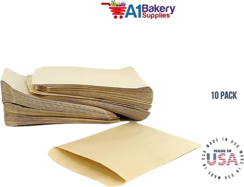 Vista 7 de Bolsas de mercancía de papel plano marrón Kraft 10x13 10 unidades por A1 Bakery Supplies
