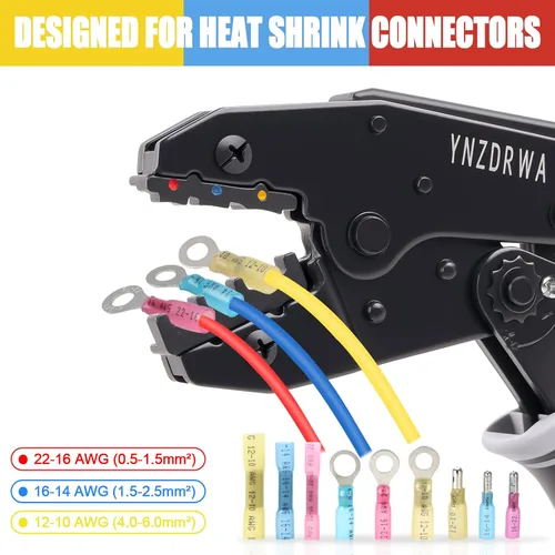 Vista 2 de YNZDRWA Herramienta de engarzado para conectores termorretráctiles, herramienta de engarzado de cables mejorada, engarzadora de terminales de cable