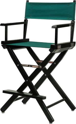 Vista 207 de Casual Home - Silla de director de 18 in, marco negro, lona negra, altura clásica