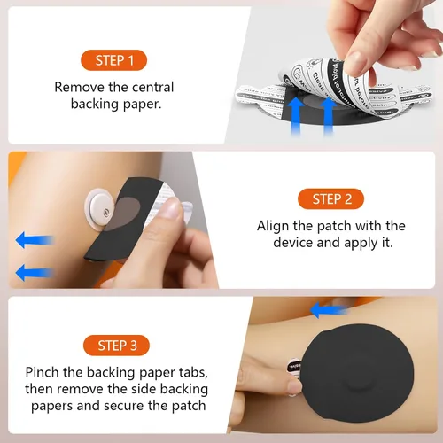 Vista 4 de Cubiertas de sensor para Libre 3 impermeables - 20 piezas de parches adhesivos para Libre 3, con pestaña de fácil desprendimiento y respaldo 14#