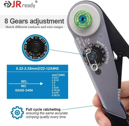 Vista 8 de Kit de conectores Deutsch JRready DW5011 - Conectores DT de 2, 3, 4, 6 pines, tamaño 16# contactos sólidos 16-20 AWG, herramienta de crimpado