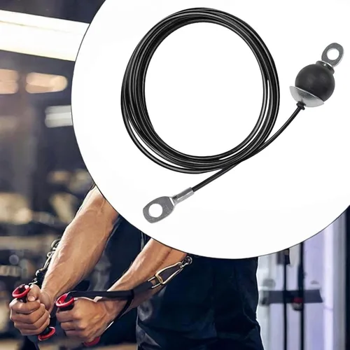 Vista 5 de Replacement Cable for Fitness Pulleys, Gym Cable for Training with Ball Stop, Reusable Equipment, Made of Heavy-Duty Steel.