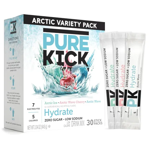 Vista 11 de Pure Kick Palitos de bebida de hidratación - Paquete variado de hidratación 20ct
