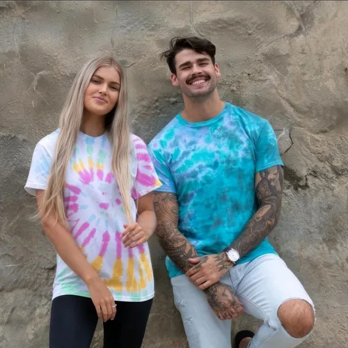 Vista 3 de Colortone Camisetas Tie Dye para Hombre y Mujer - Camisetas de manga corta unisex Tie-Dye para adultos Acadia