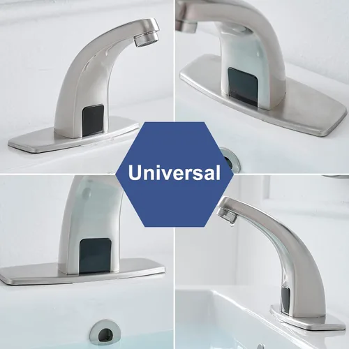 Vista 5 de Aquafaucet placa de 4 pulgadas con orificio para la llave del tocador de baño, con acabado en bronce aceitado, P-6N