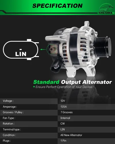 Vista 138 de Alternador de 4.0L para: Ford Explorer 2002 2003 2004, Explorer Sport Trac 2001-2004 para: Mercury Mountaineer 2001-2004, polea de 6 ranuras de 12V