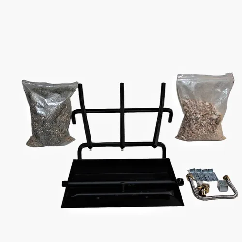 Bandeja de quemador de 18"-30" para chimenea de gas, quemador de chimenea de gas, troncos de gas, quemador de propano (16.5 pulgadas, dos tubos)