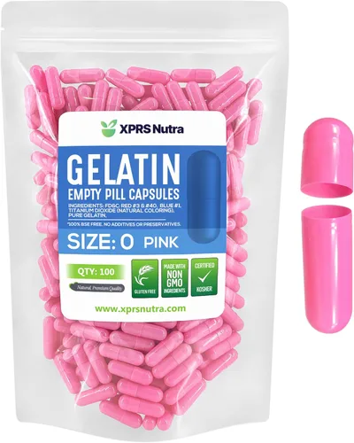 Vista 14 de XPRS Nutra Size 0 Empty Capsules - 500 Count Empty Gelatin Capsules - Pills DIY Capsule Filling - Pure Bovine Pill Gel Caps for Do-It-Yourself Purple