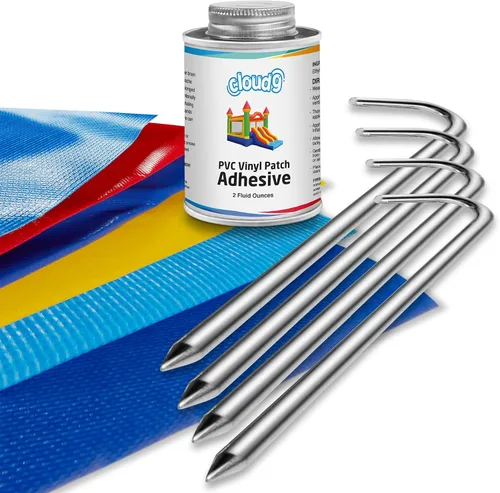 Vista 7 de Castillo inflable de grado comercial Cloud 9 con tobogán y soplador - 100% PVC, 16' x 17' de saltador inflable