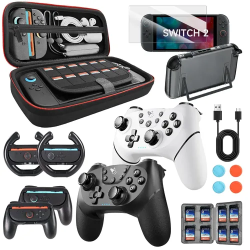 Vista 9 de AceGamer Base de carga 4 en 1 para Nintendo Switch 2 Joy-Con en cualquier dirección, estación de carga magnética de 4 puertos, soporte de carga