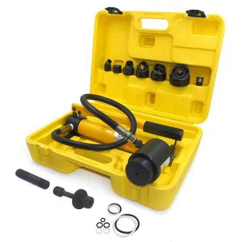 Vista 9 de HTTMT - Juego hidráulico de perforación perforadora de 6 troqueles bomba manual (0.630-2.008 in, 5/8" - 2 1/64") 8T [P/N: ET-TOOL006-AMARILLO]