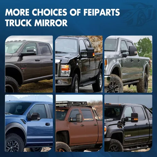 Vista 8 de Espejos de remolque aptos para Dodge 1994-1997 para Ram 1500 para Ram 2500 para modelos Ram 3500 Espejos de remolque con espejos de visión lateral