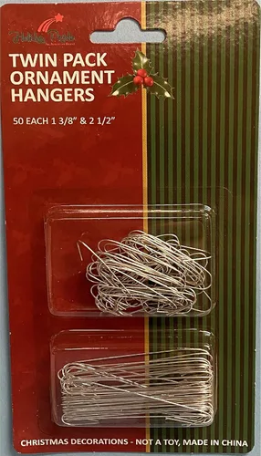 Holiday Pride Ganchos metálicos para adornos de árbol de Navidad, paquete de 100 ganchos para adornos para decoración de árbol de Navidad, paquete