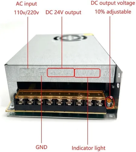 Vista 5 de Padarsey Adaptador de fuente de alimentación DC 24V 10A 240W Interruptor transformador AC 110V/220V a DC 24V 10amp Convertidor de conmutación