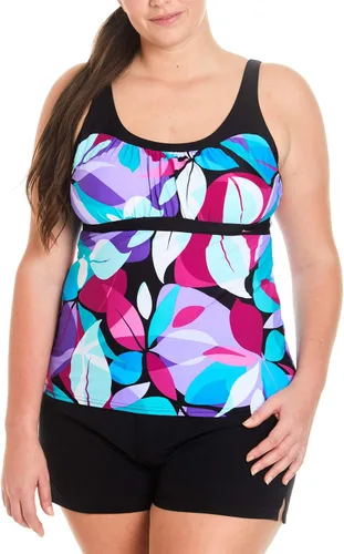 ZeroXposur Conjunto de trajes de baño tankini para mujer con pantalón corto liso - Trajes de baño modestos para mujer