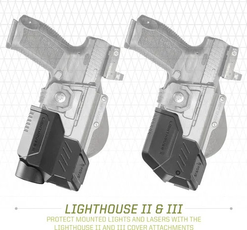 Vista 4 de Fobus RBT17BUND Funda táctica OWB con Lighthouse II & III para Glock 17, 22 y 31, Shadow Systems DR920 Full Size y MR920, Smith & Wesson 9mm y .40