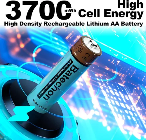 Vista 2 de 2 baterías de litio recargables AA, batería AA de 1.5 V 3700 mWh, recargable, compatible con cámara de rastro y controlador de juego, etc.