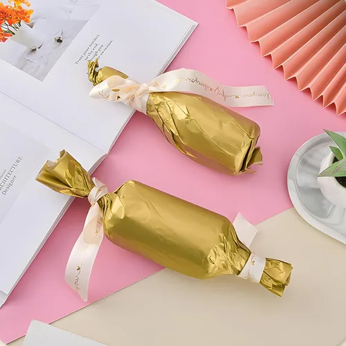 Vista 4 de Papel de seda dorado para bolsas de regalo, 30 hojas de papel de seda de regalo dorado, papel de embalaje a granel para bodas, cumpleaños, proyectos