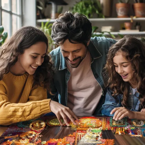 Vista 4 de White Mountain Puzzles - Poker Dogs - Rompecabezas de 500 piezas