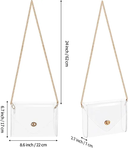 Vista 2 de HAOGUAGUA Bolso transparente para mujer, bolsa transparente aprobada para estadios, bolsa transparente para conciertos, eventos deportivos