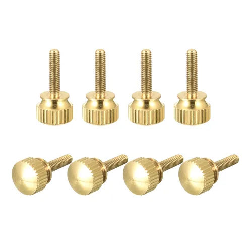 Vista 7 de uxcell 2 tornillos moleteados para el pulgar, pernos de hombro de latón M5x8mm, perillas de agarre escalonadas para PC, electrónicos, mecánicos