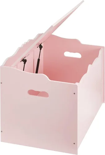 Vista 4 de Amazon Basics Caja de juguetes para niños, baúl organizador de madera, gris, 30 x 18 x 19 pulgadas