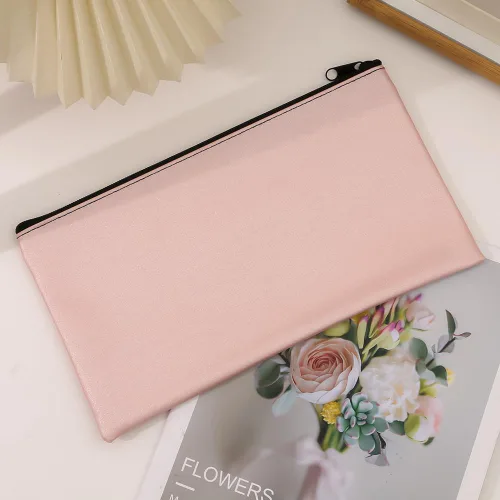 Vista 3 de Bolsas de banco con cremallera, paquete de 4 de cuero PU para efectivo y monedas con cremallera (4 colores)