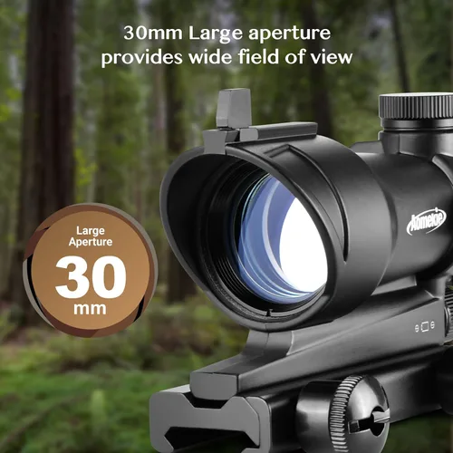 Vista 2 de AOMEKIE Alcance táctico compacto 1x30 con retícula iluminada dual para montaje en riel Picatinny de 0.787 in
