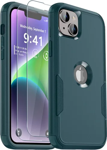 Vista 12 de Funda para iPhone 12, 2 protectores de pantalla de vidrio templado, 10 pies a prueba de caídas, antideslizante, a prueba de golpes, para iPhone 12