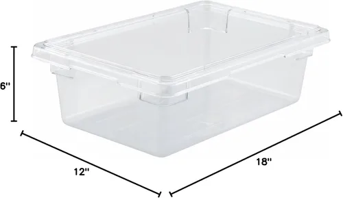 Vista 2 de Winco Caja de almacenamiento de alimentos de polietileno, 12 x 18 x 6 pulgadas - 1 cada una.