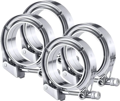 Vista 8 de EVIL ENERGY Abrazadera de banda V de liberación rápida de acero inoxidable con brida macho hembra de acero suave, 2.5 pulgadas