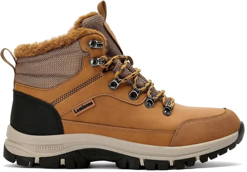 Vista 2 de Lamincoa Botas de nieve para hombre, impermeables, para senderismo, antideslizantes, para invierno, al aire libre, cálidas, cómodas, para acampar