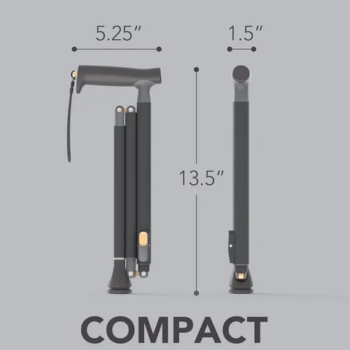 Vista 5 de Bastón de caminar plegable Michael Graves Quick Fold para hombres y mujeres - Bastón plegable para mayor estabilidad y estilo - Bastón plegable