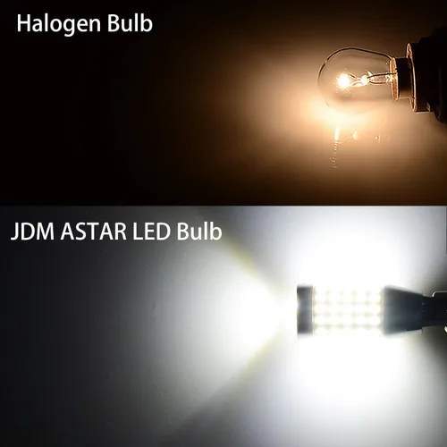 Vista 2 de JDM ASTAR bombillas LED con conjunto de chips 921 912 90-EX, 360 grados de brillo, extremadamente brillosas para luces de retroceso. Blanco, Xenón